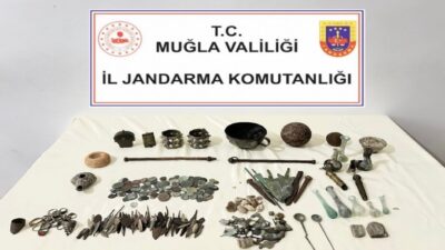 Muğla’nın Bodrum ilçesinde jandarma ekipleri tarafından gerçekleştirilen tarihi eser operasyonunda,
