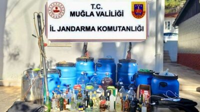 Marmaris’te düzenlenen operasyonda yüzlerce litre kaçak içki, üretim ekipmanları ve