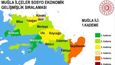 Türkiye genelinde 81 il arasında 8. sırada yer alan Muğla,