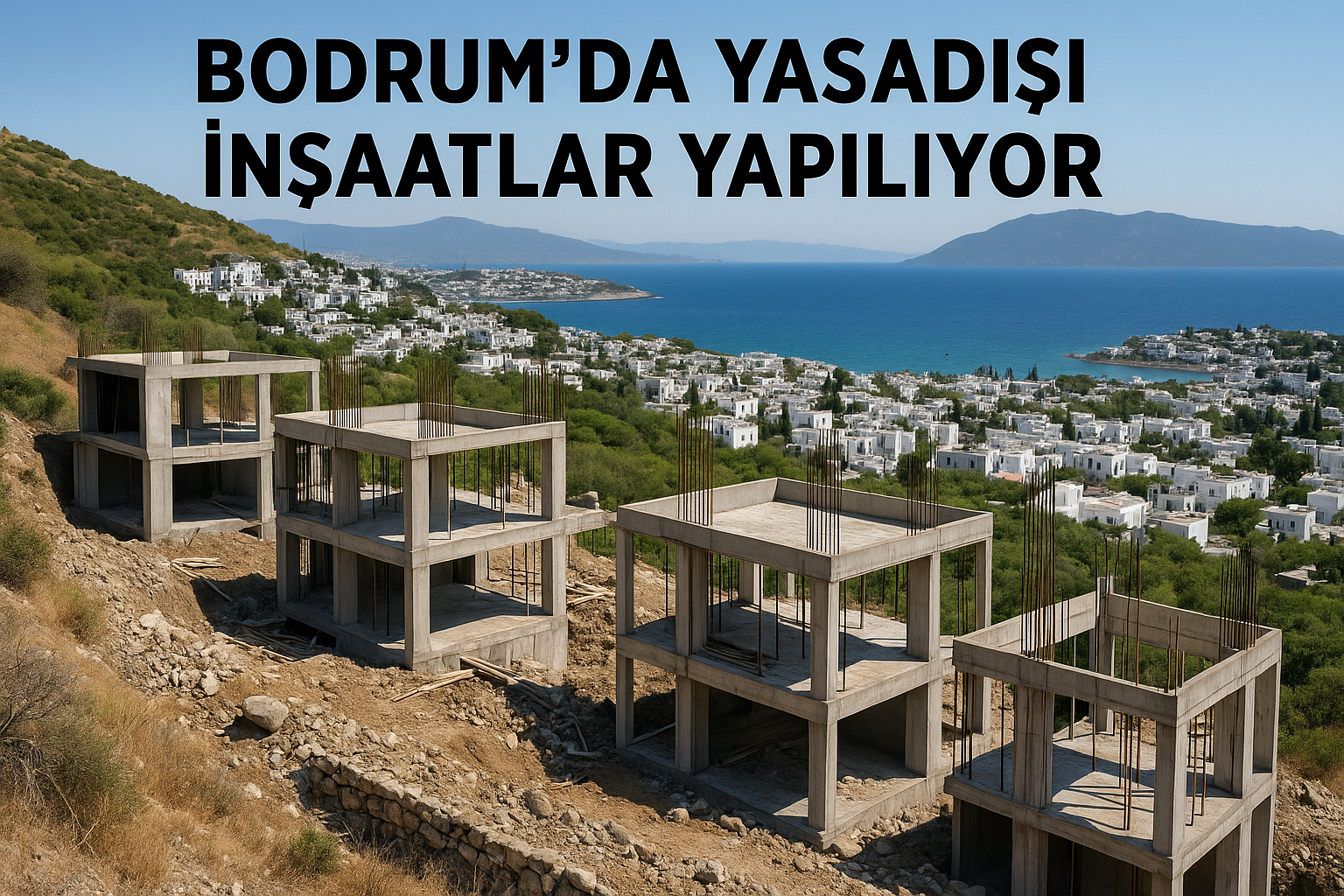 Bodrum’un dört bir yanında yükselen kaçak inşaatlar, göz göre göre