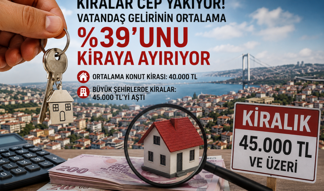 Vatandaş Gelirinin Yüzde 39’unu Kiraya Harcıyor Türkiye'de yükselen konut kiraları, aile bütçelerini zorlamaya devam ediyor. Son