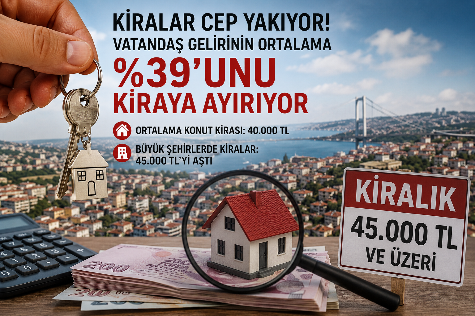 Vatandaş Gelirinin Yüzde 39’unu Kiraya Harcıyor Türkiye'de yükselen konut kiraları, aile bütçelerini zorlamaya devam ediyor. Son