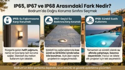 Villa bahçesinde, teras kenarında veya havuz içinde kullanılacak bir aydınlatma